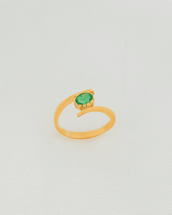 anillo de compromiso en oro con esmeralda