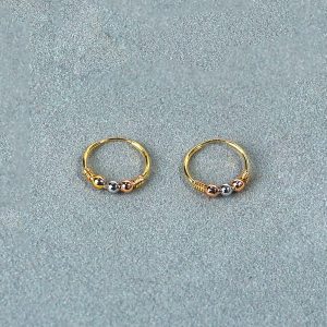 Joyería Artesanal 8 Candongas para niña tres oros